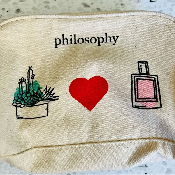 ANAIK CREAM Philosophy Makeup Cosmetics Bag NWT - Picture 2 of 5